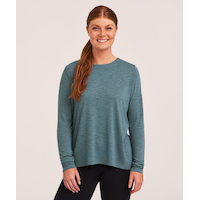 Shambhala Women's Long Sleeve Back Pleat T-Shirt Front_Flat