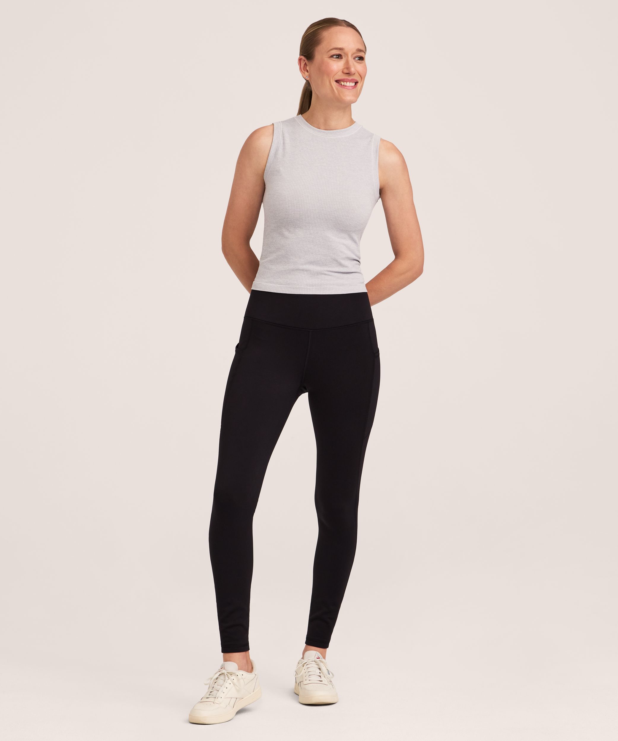 Shambhala Women's Fleece Lined Full Length Leggings with Pocket