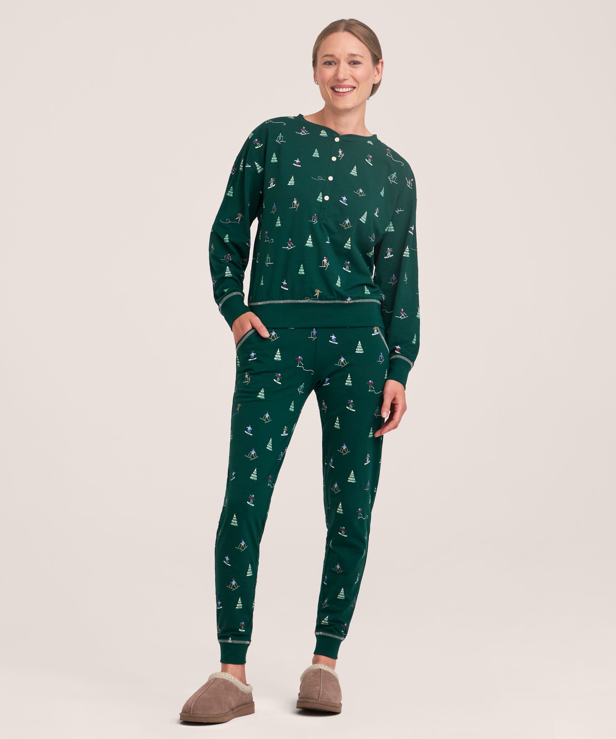 Ensemble de pyjama en jersey pour femmes, 2&nbsp;pièces, Denver Hayes