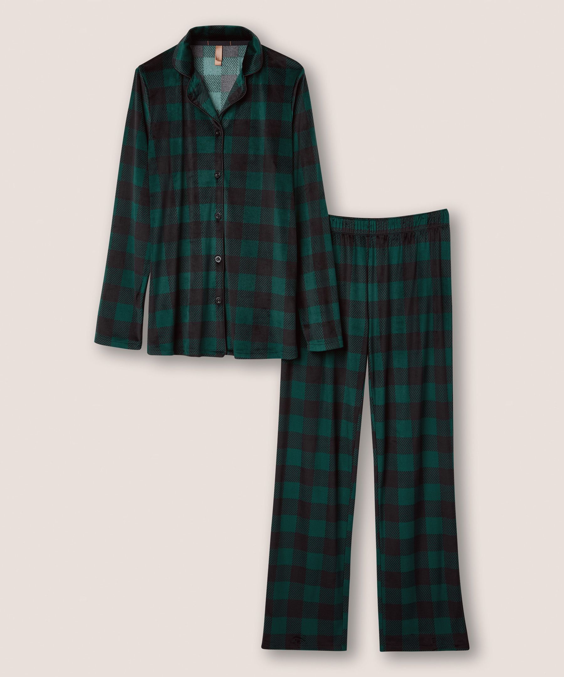 Ensemble de pyjama 2&nbsp;pièces en micropeluche brossée pour femmes, Denver Hayes