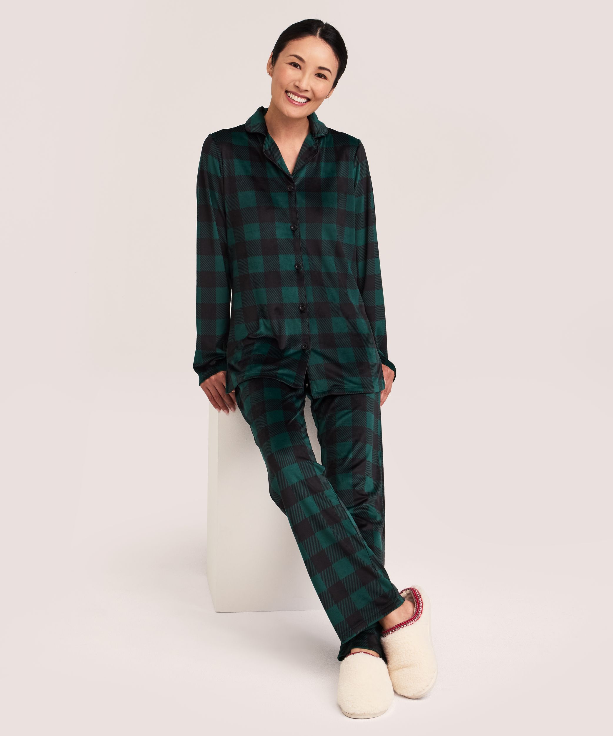 Ensemble de pyjama 2&nbsp;pièces en micropeluche brossée pour femmes, Denver Hayes