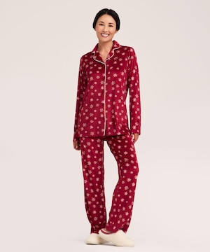 Denver Hayes Women's 2 Piece Brushed Micro Plush Pyjama Set
