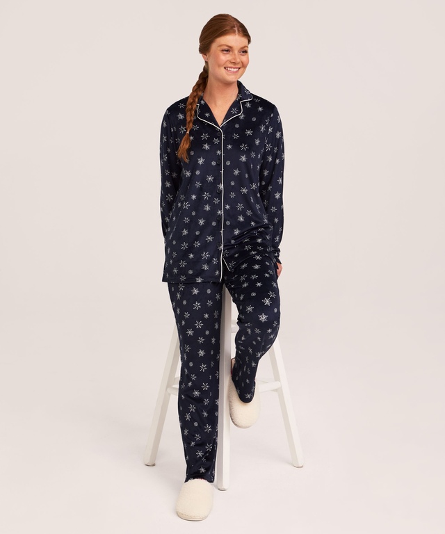 Denver Hayes Women's 2 Piece Brushed Micro Plush Pyjama Set