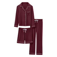 Ensemble de pyjama 3 pièces pour femmes, Denver Hayes Front_Flat