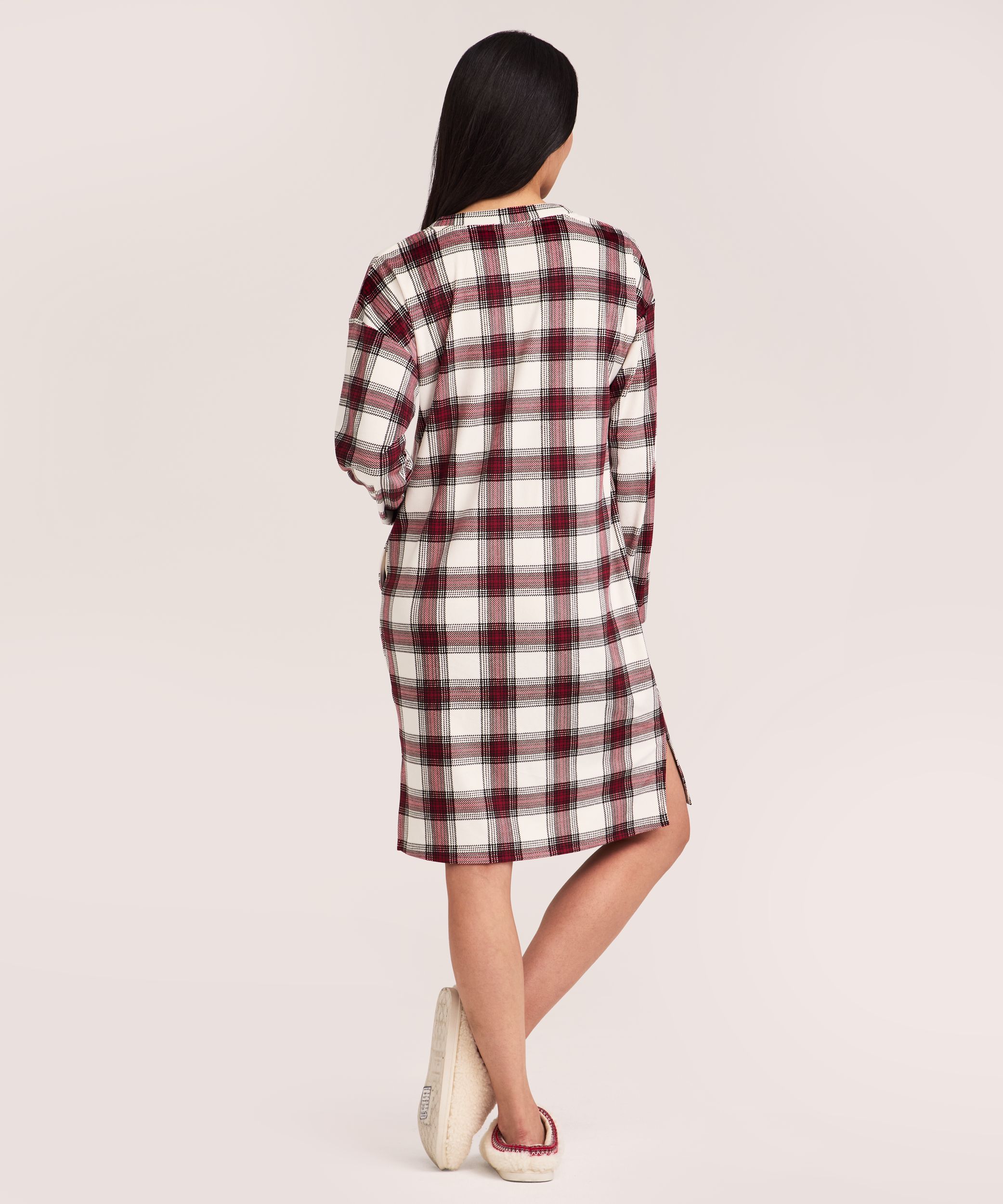 Chemise de nuit Henley en micropeluche brossée pour femmes, Denver Hayes