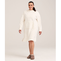 Chemise de nuit à capuche en velours pelucheux, Denver Hayes Front_Flat