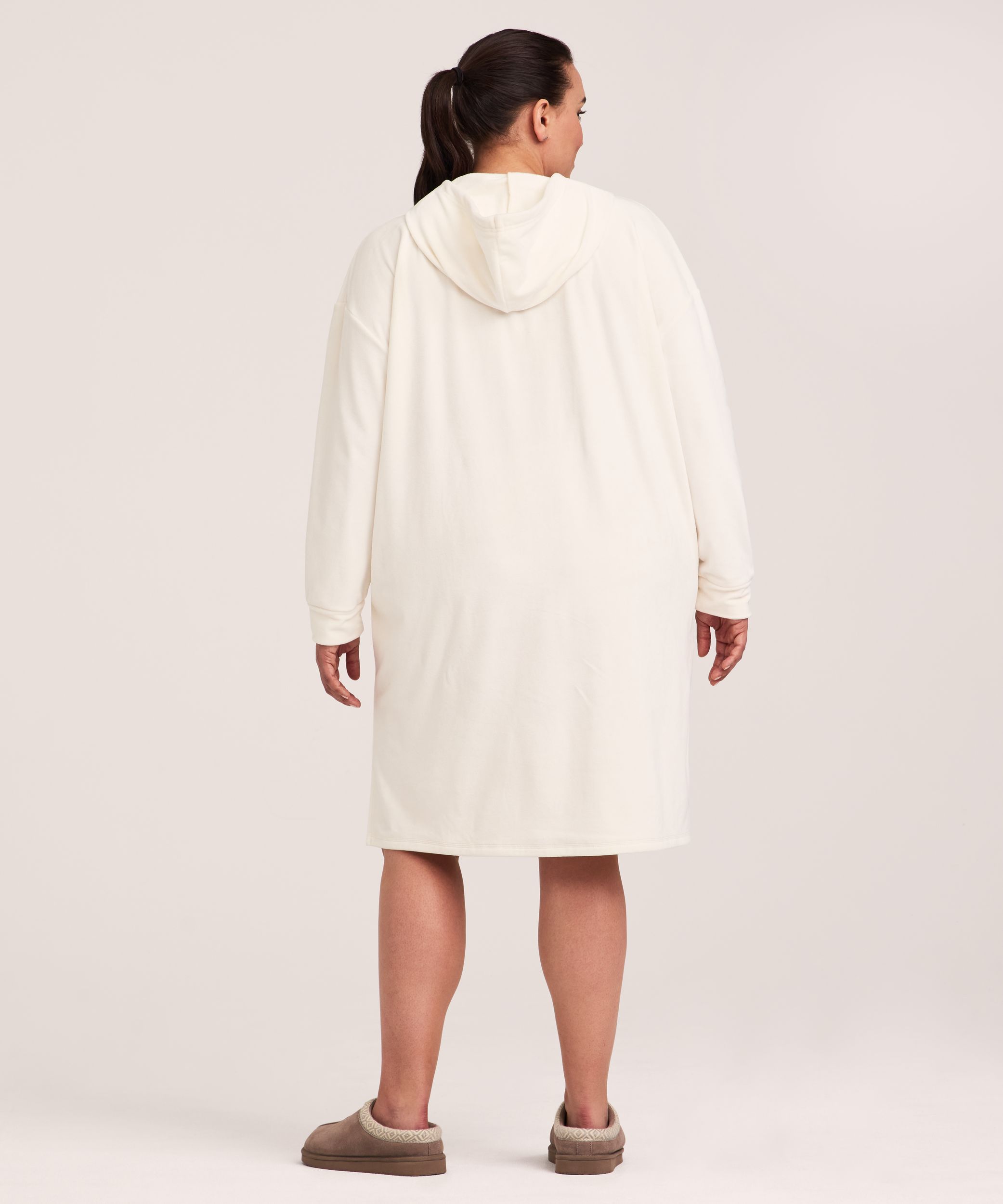 Chemise de nuit à capuche en velours pelucheux, Denver Hayes