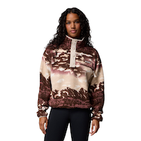 Columbia Women's Helvetia II Printed Half Snap Cropped Fleece Pullover Front_Flat