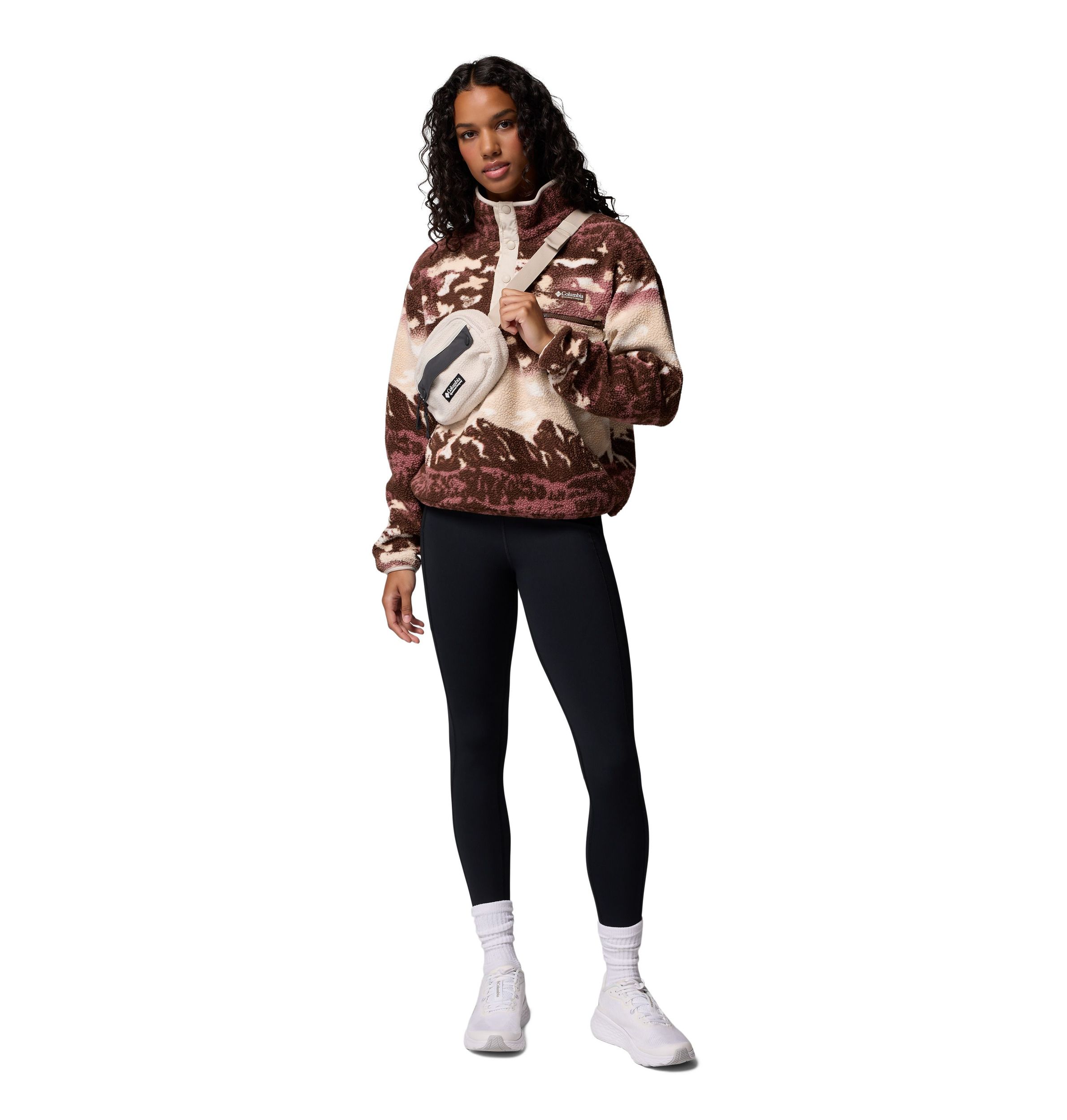 Columbia Women's Helvetia II Printed Half Snap Cropped Fleece Pullover