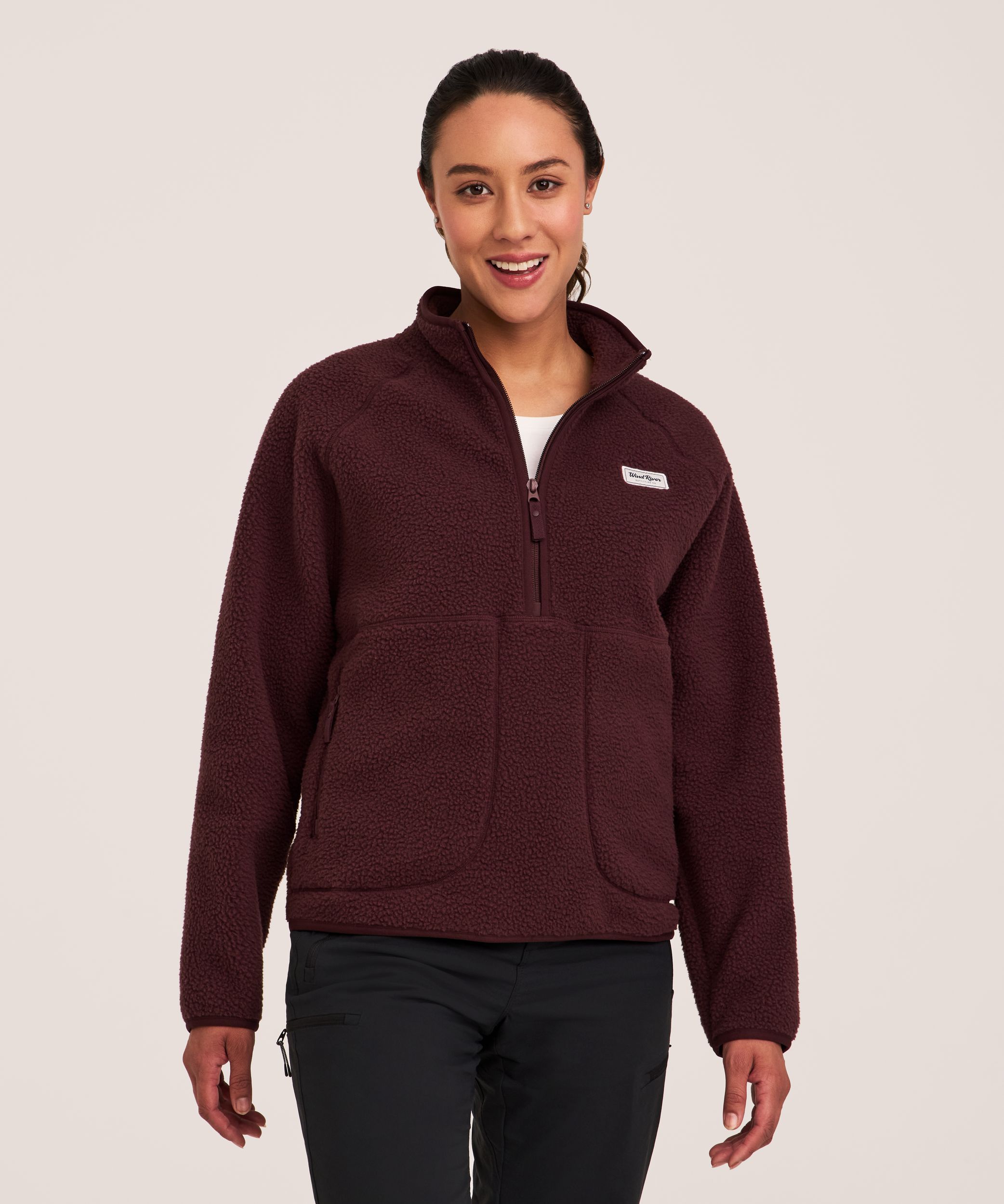 Chandail en sherpa à demi-glissière et avec T-Max pour femmes, WindRiver