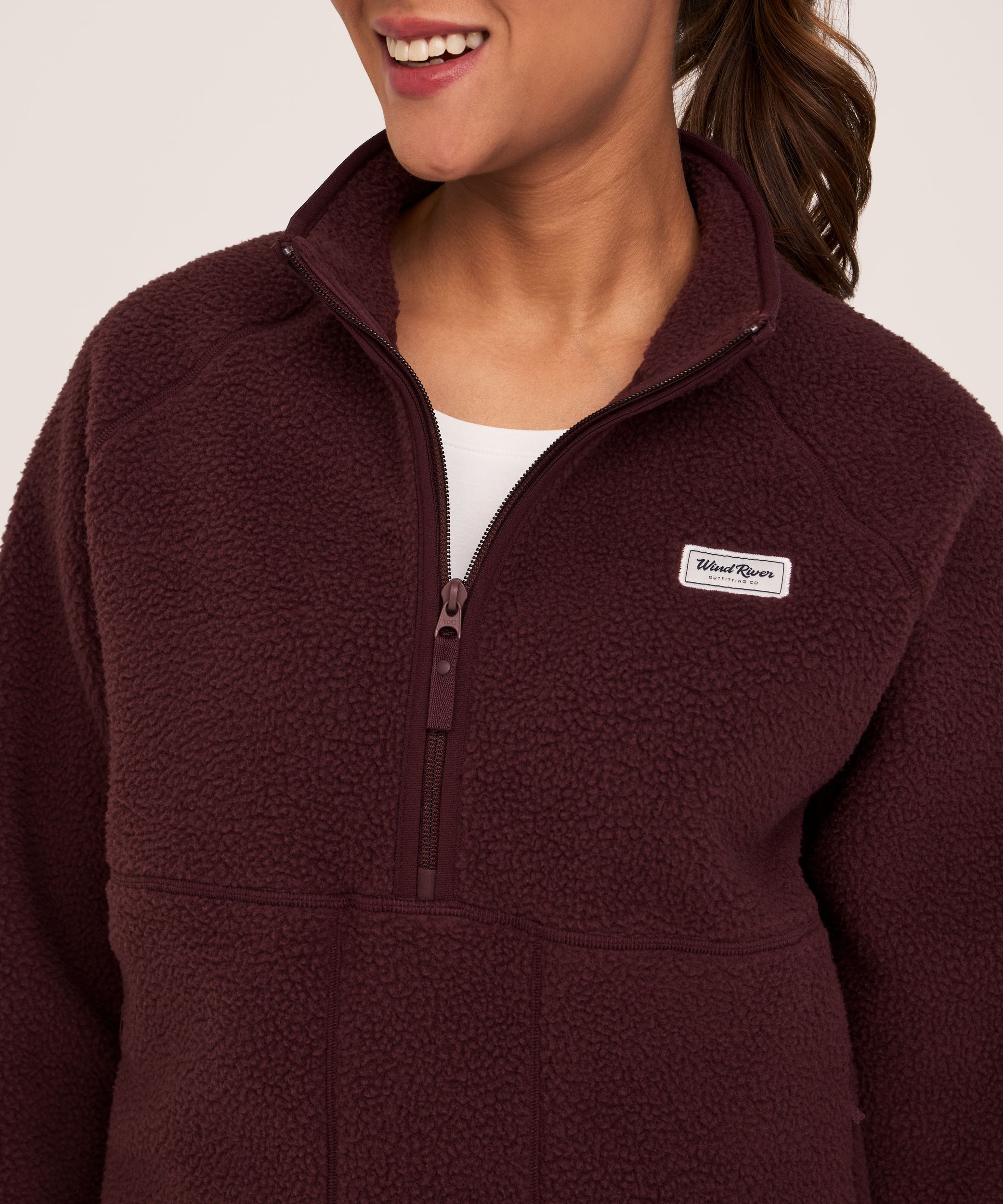 Chandail en sherpa à demi-glissière et avec T-Max pour femmes, WindRiver