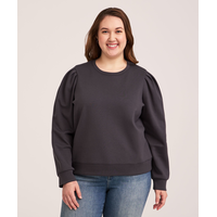 Denver Hayes Women's Puff Sleeve French Terry Popover Shirt