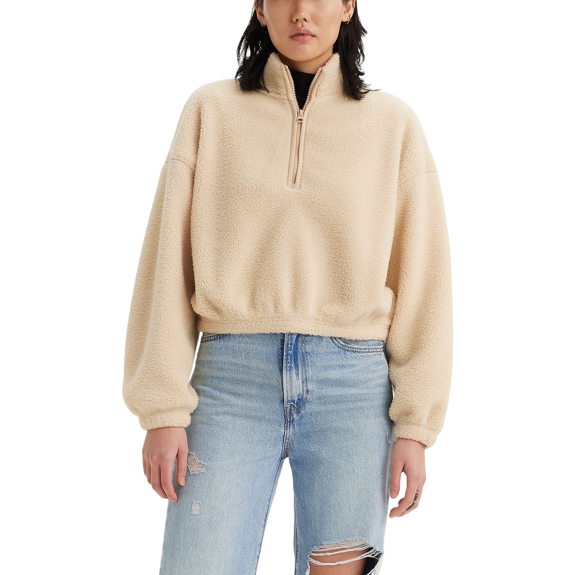 Levi's Women's Delta 1/4 Zip Sherpa Fleece Pullover