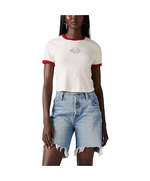 Levi's Women's Graphic Mini Ringer T-Shirt