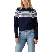Levi's Women's Lou Fairisle Sweatshirt Pullover Front_Flat
