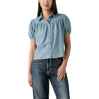 Chemisier cintré à manches courtes pour femmes, Lea, Levi's Front_Flat