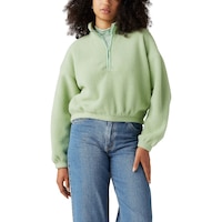 Levi's Women's Delta 1/4 Zip Sherpa Fleece Pullover Front_Flat