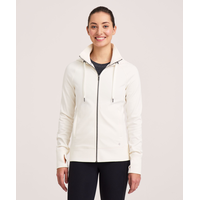 Chandail à capuche ajusté en molleton avec fermeture à glissière pour femmes, Shambhala Front_Flat