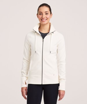 Chandail à capuche ajusté en molleton avec fermeture à glissière pour femmes, Shambhala