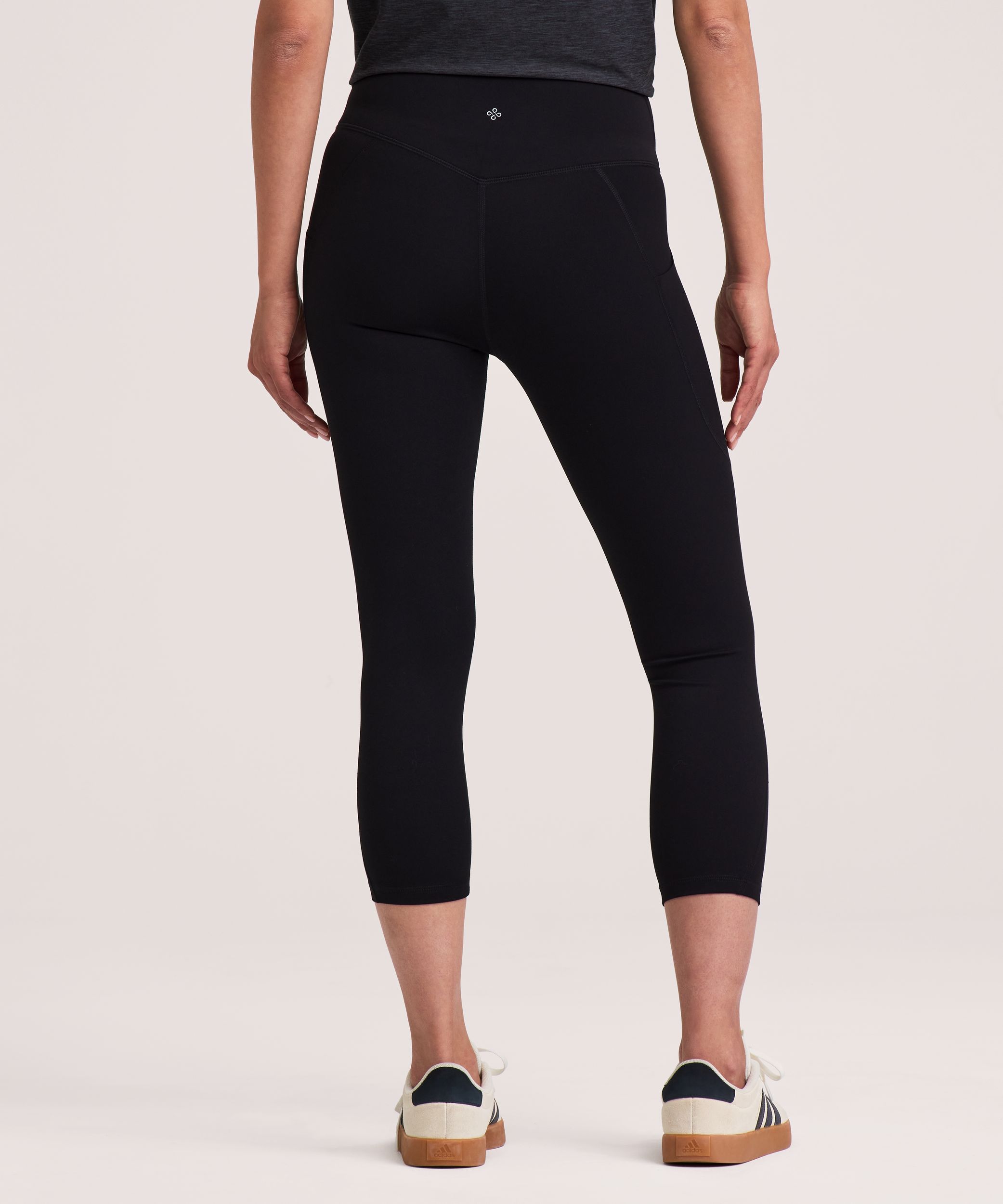 Shambhala Women's Live-In Comfort High Rise Crop Leggings with Pocket