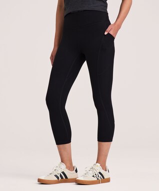 Shambhala Women's Live-In Comfort High Rise Crop Leggings with Pocket