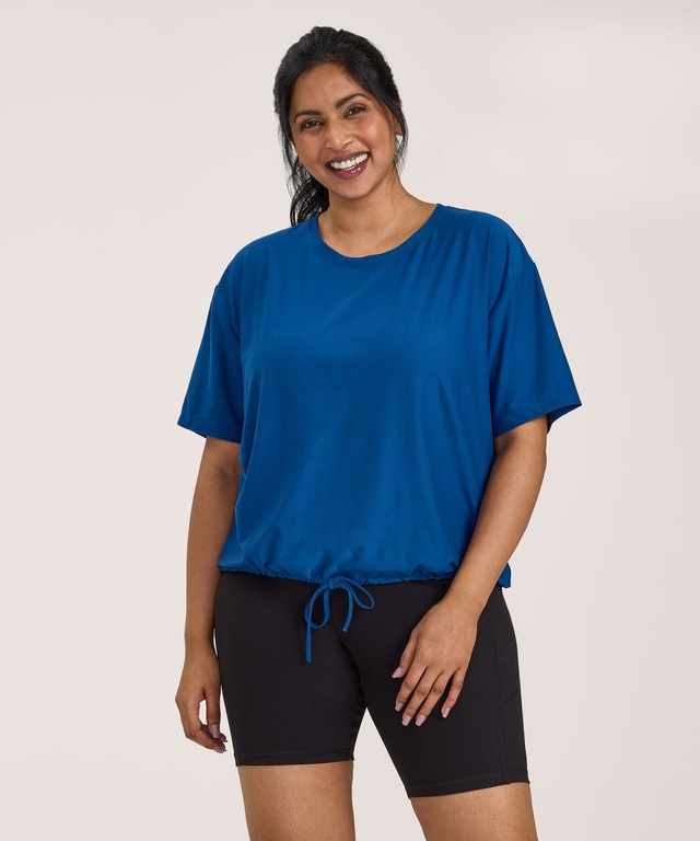T-shirt à manches courtes et à devant noué pour femmes, Shambhala