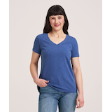 Denver Hayes Women's Short Sleeve V-Neck Cotton Slub T-Shirt Front_Flat