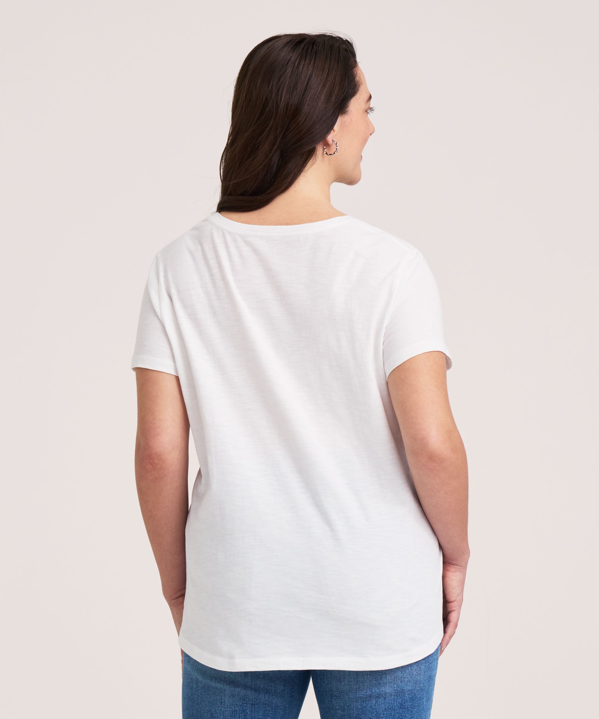 Denver Hayes Women's Short Sleeve V-Neck Cotton Slub T-Shirt