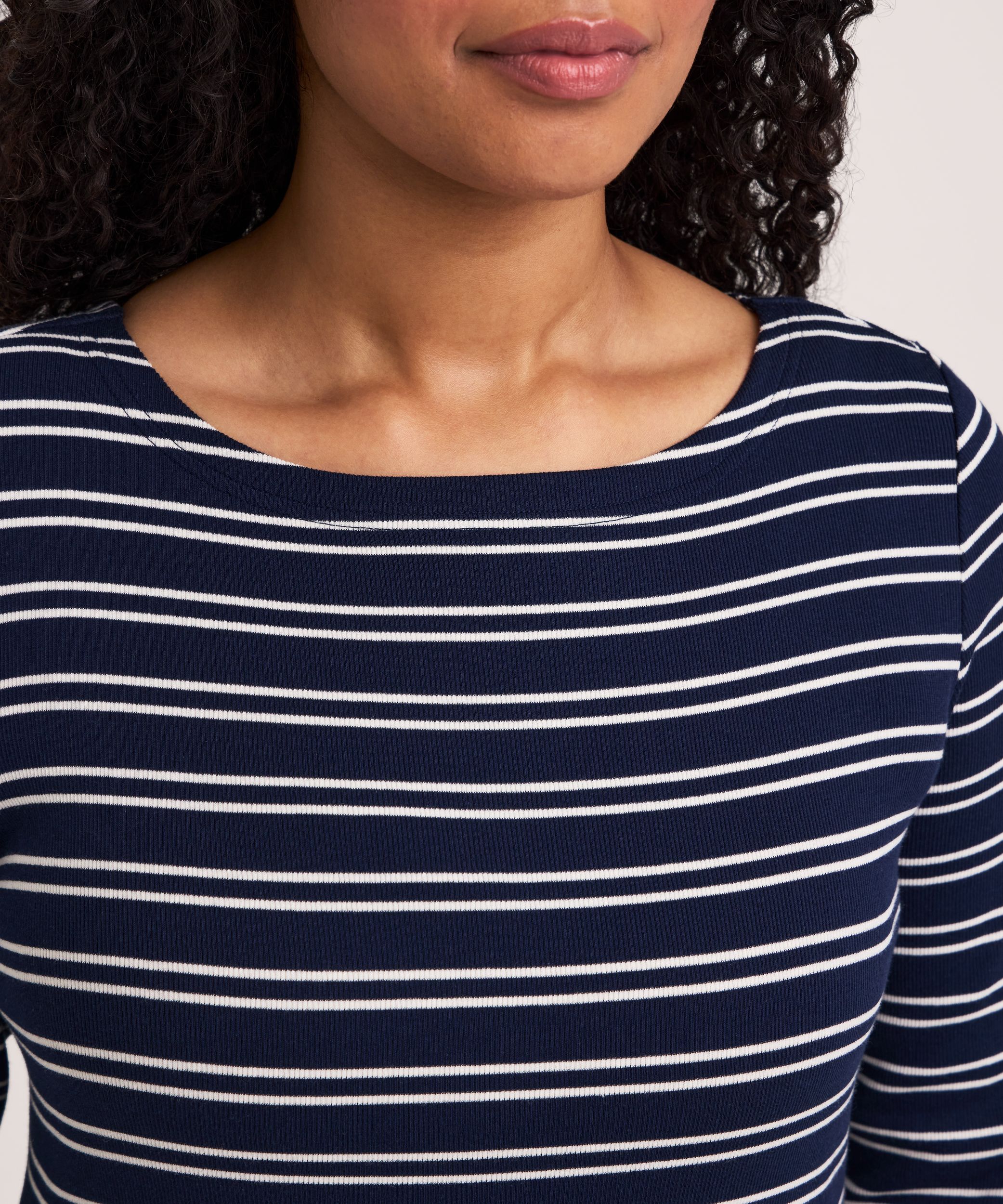 Denver Hayes Women's 3/4 Sleeve Slim Fit Boatneck Shirt
