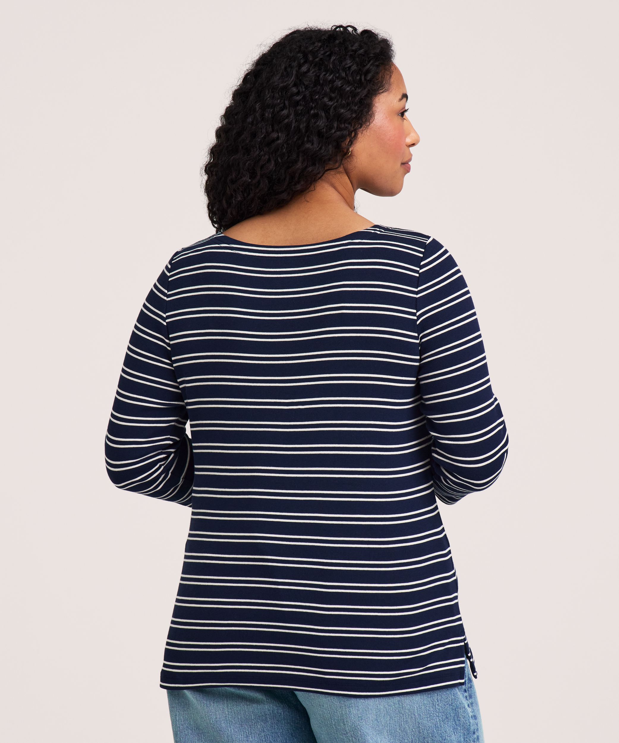 Denver Hayes Women's 3/4 Sleeve Slim Fit Boatneck Shirt