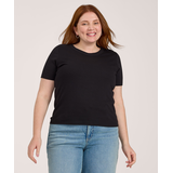 Denver Hayes Women's Short Sleeve Crew Rib T-Shirt Front_Flat