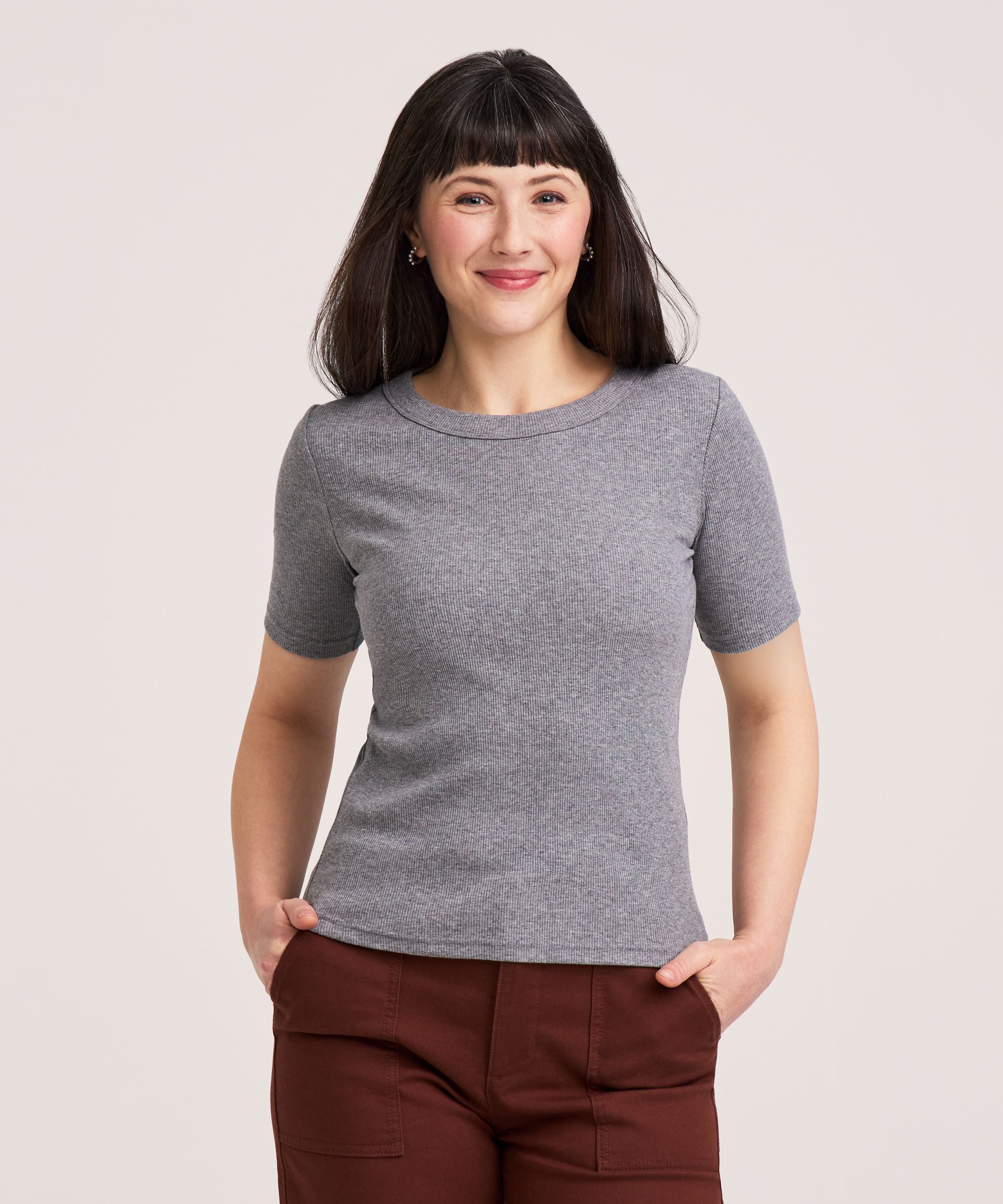 T-shirt à col ras du cou et à manches courtes pour femmes, Denver Hayes