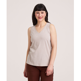 Débardeur en coton flammé à encolure en V pour femmes, Denver Hayes Front_Flat