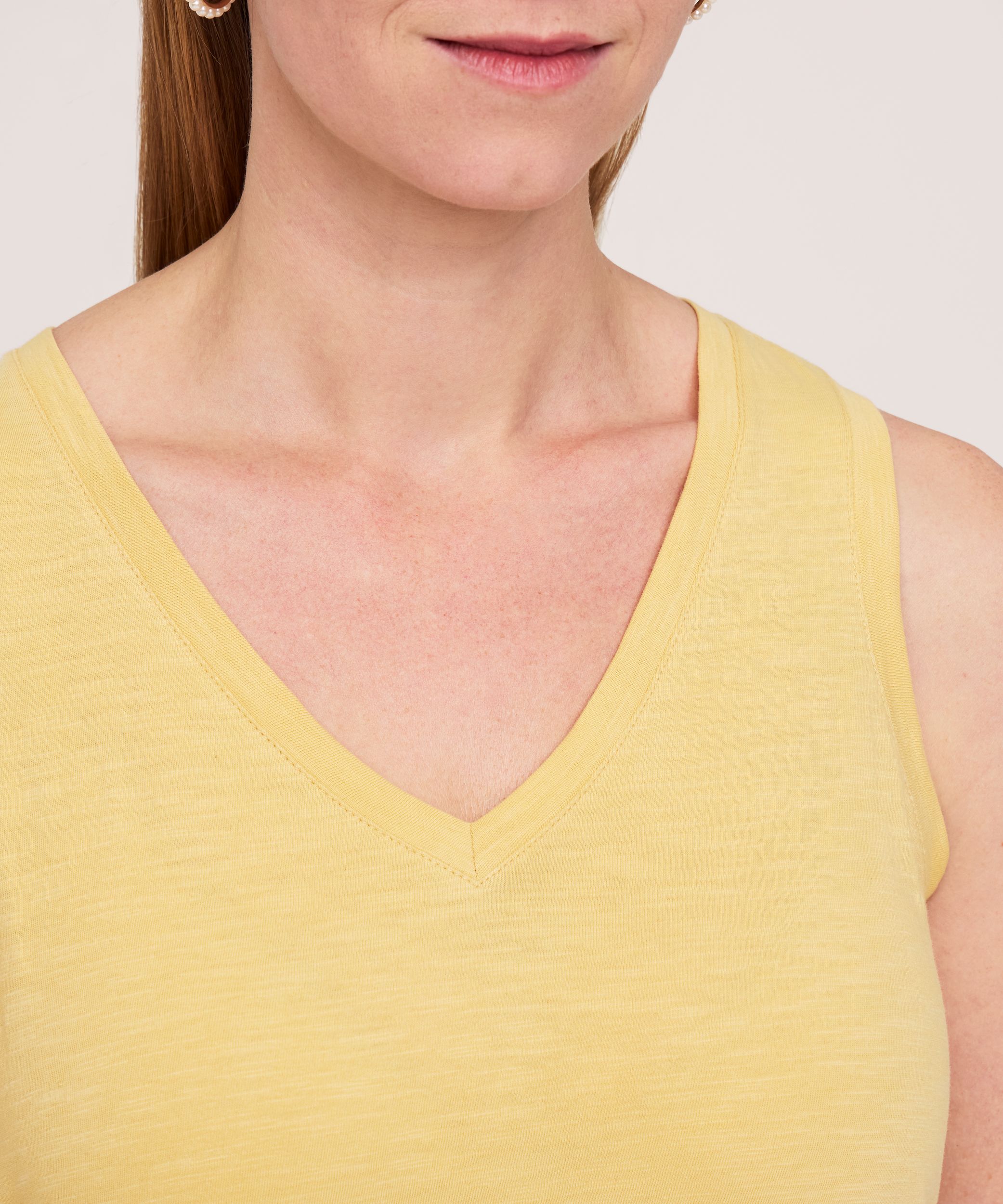 Denver Hayes Women's V-Neck Cotton Slub Tank Top