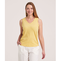 Débardeur en coton flammé à encolure en V pour femmes, Denver Hayes