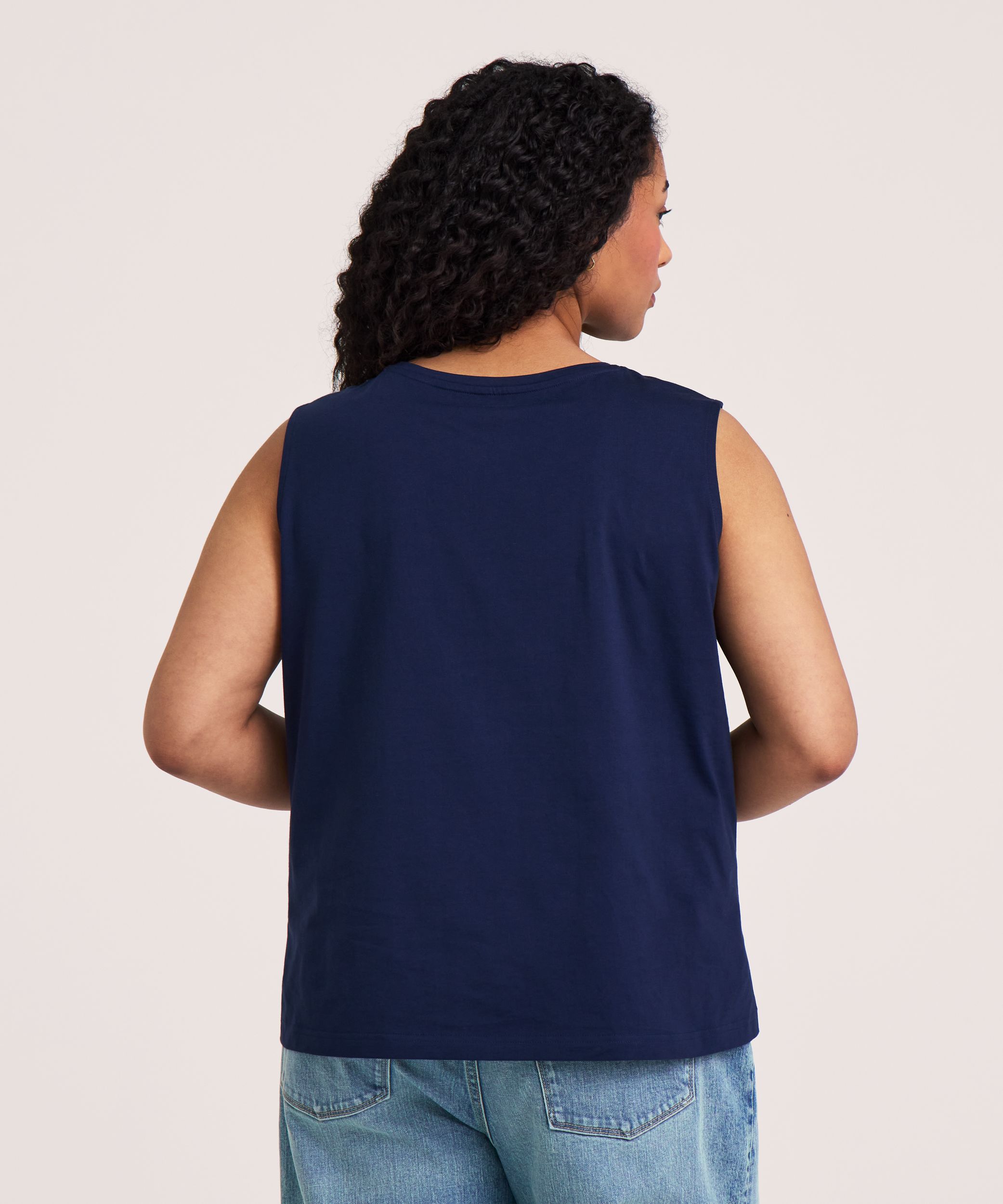 Débardeur en coton Supima semi-ajusté à encolure ras du cou pour femmes, Denver Hayes