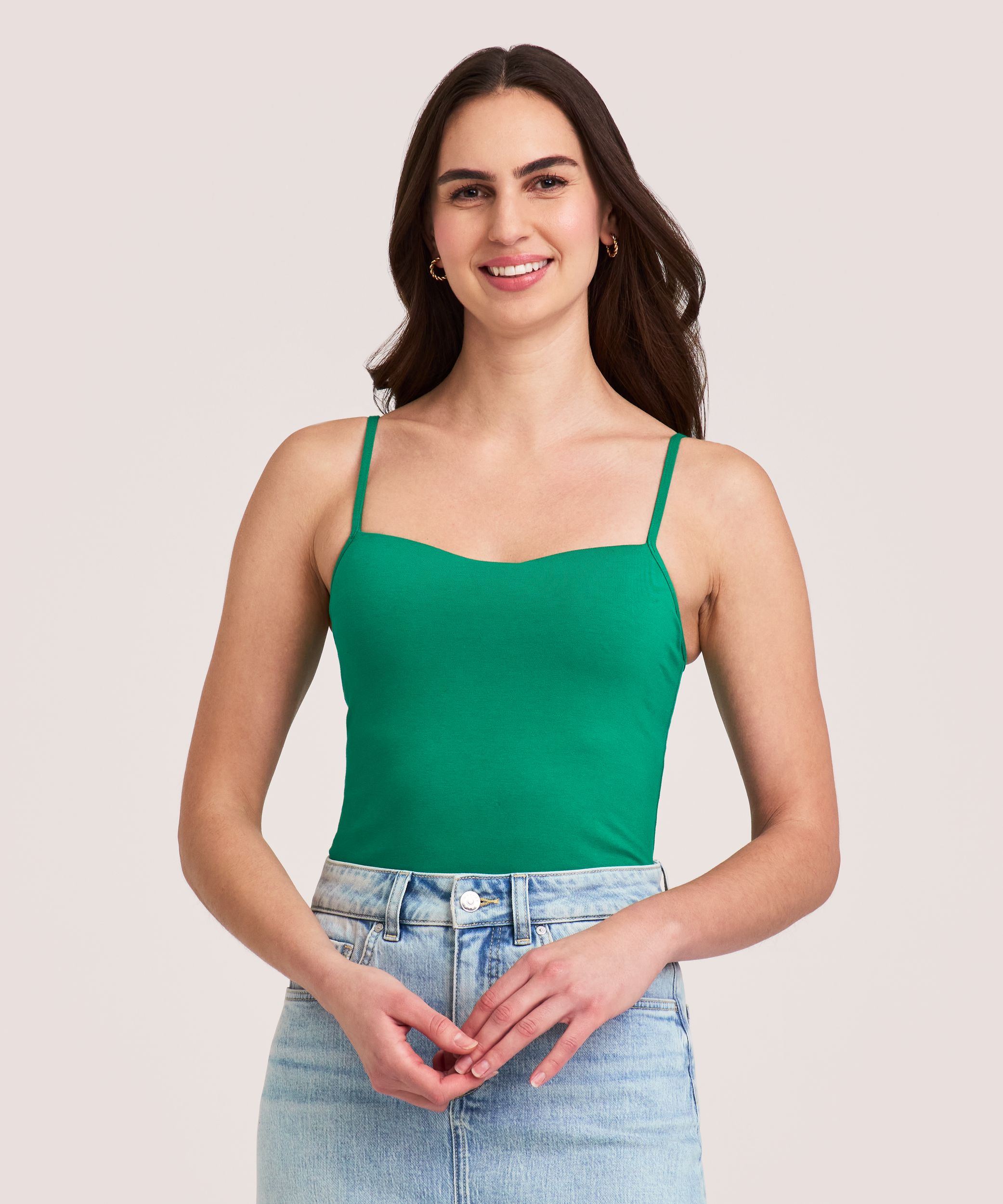 Denver Hayes Women's Curve Tech Built-In Bra Tank Top