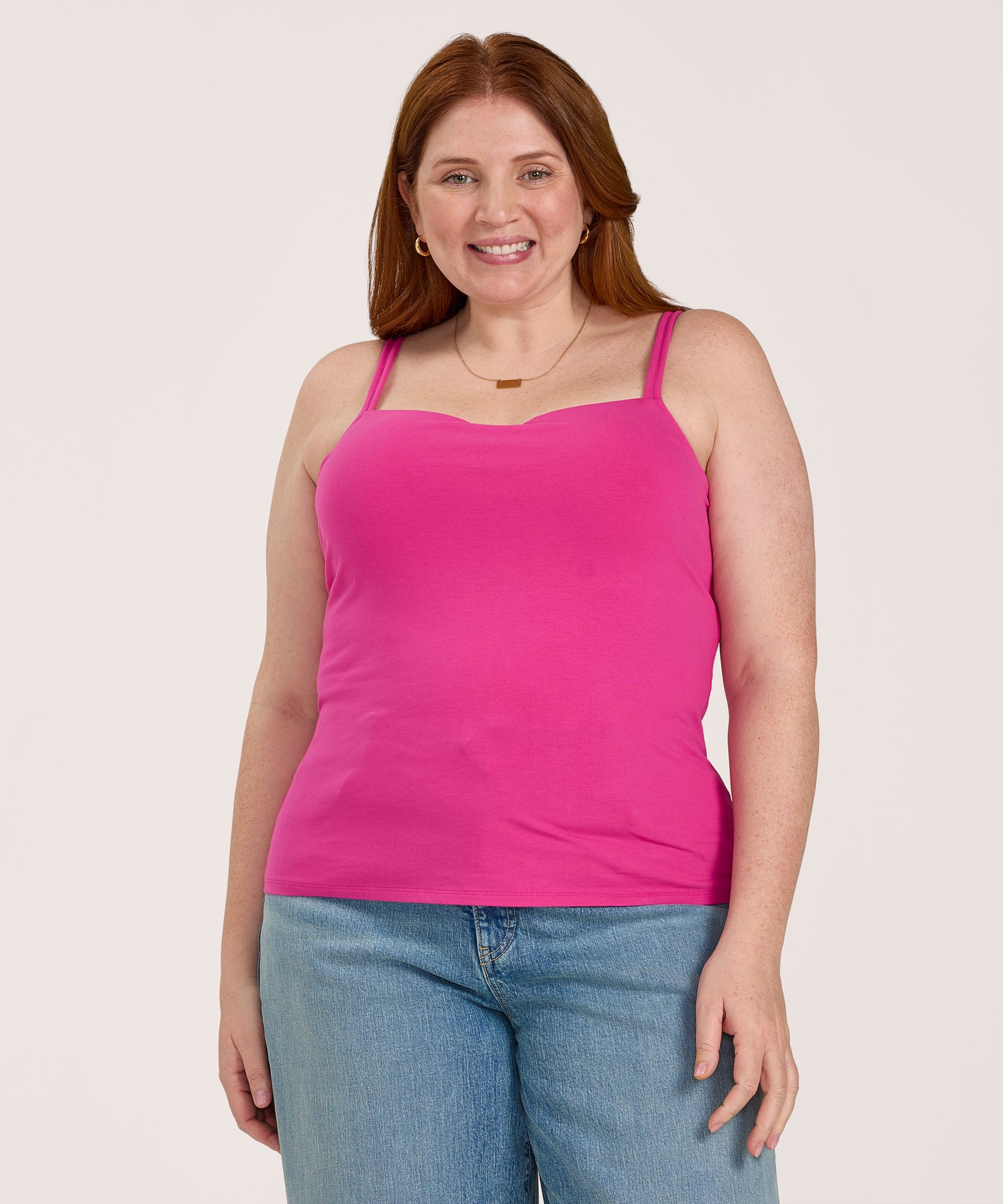 Denver Hayes Women's Curve Tech Built-In Bra Tank Top