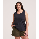 Denver Hayes Women's Crew Neck Cotton Slub Tank Top Front_Flat