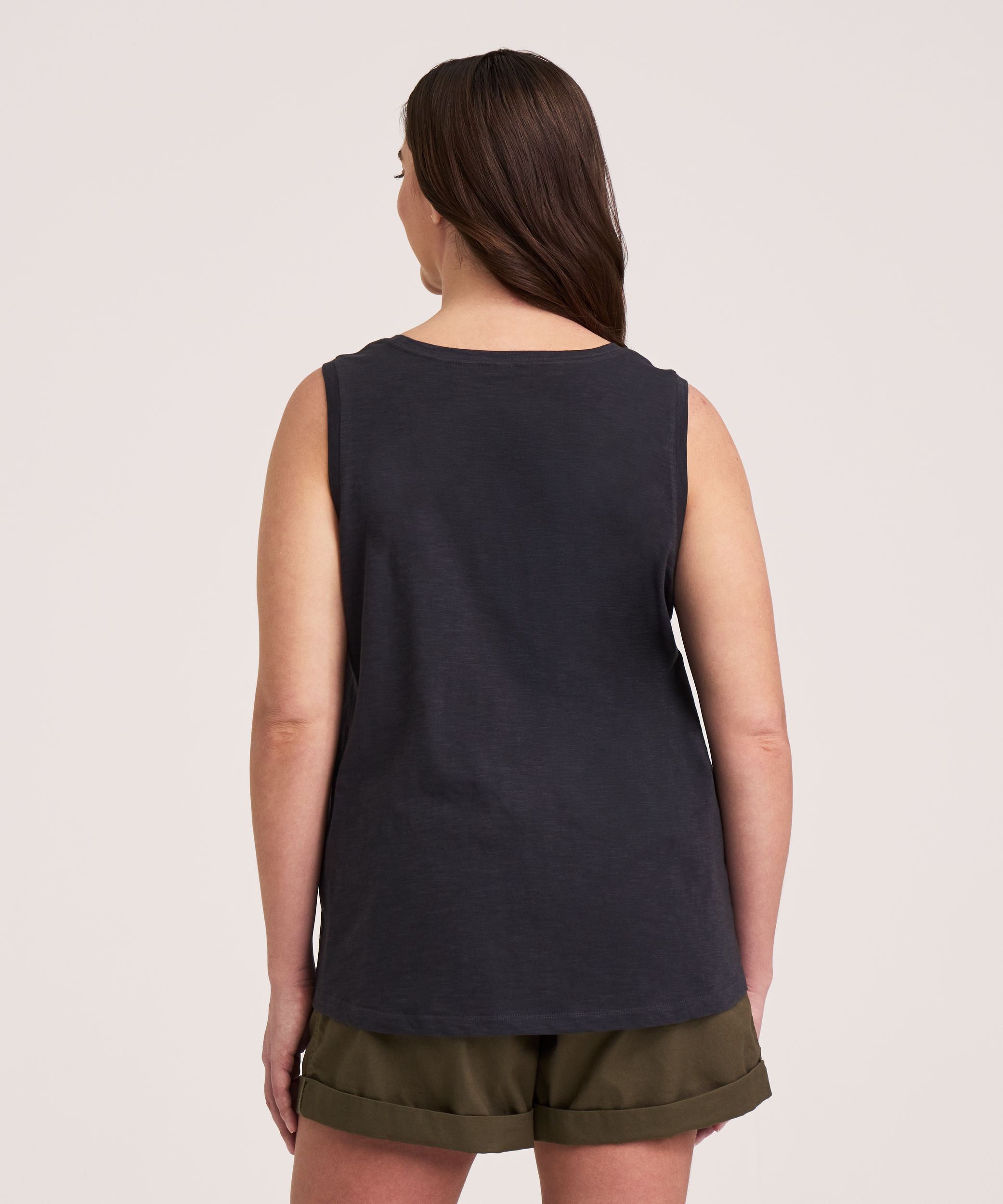 Denver Hayes Women's Crew Neck Cotton Slub Tank Top