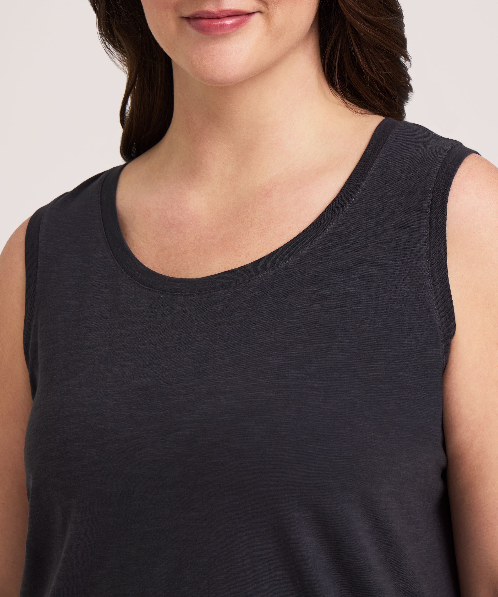 Denver Hayes Women's Crew Neck Cotton Slub Tank Top