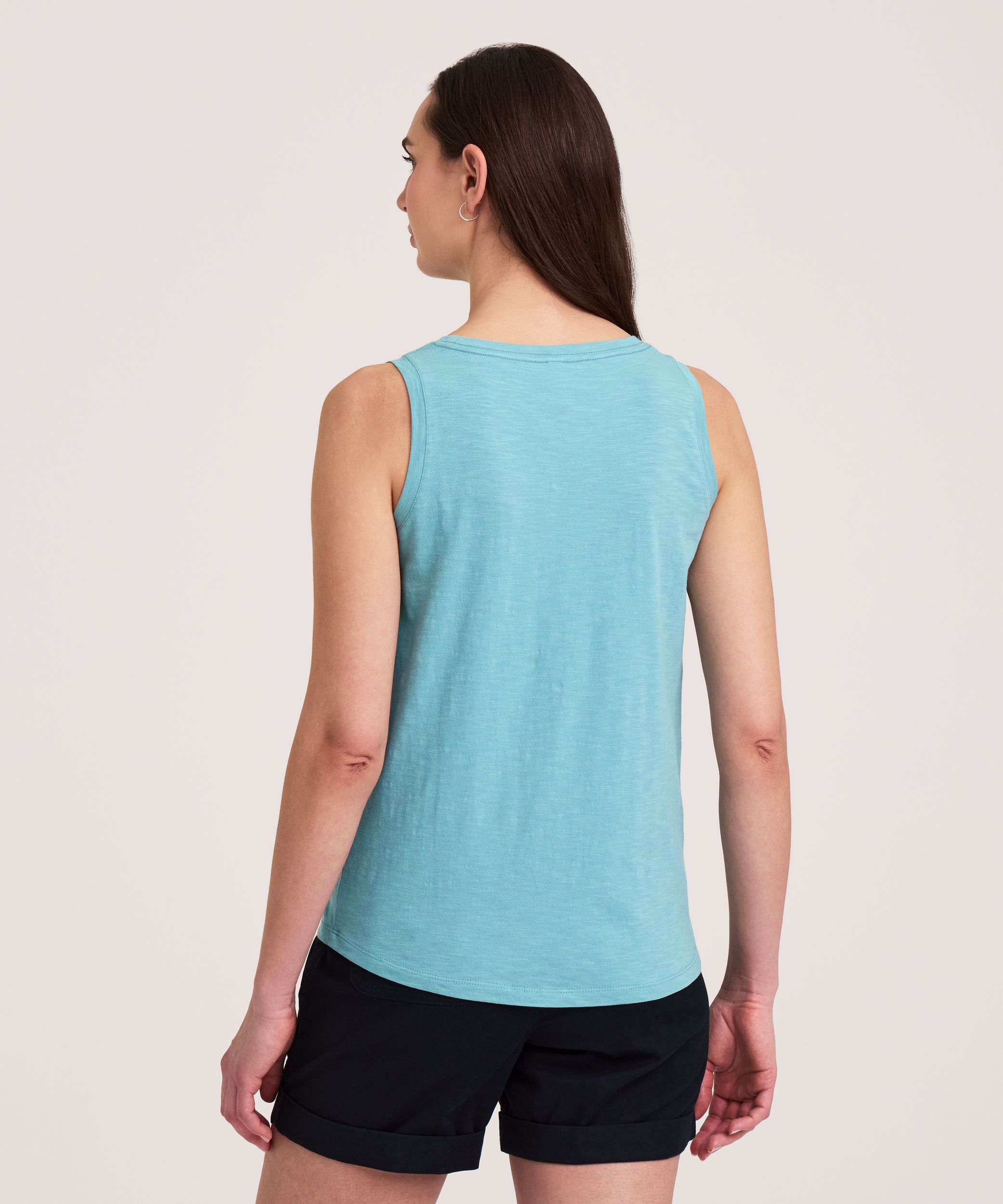 Débardeur en coton flammé à encolure ras du cou pour femmes, Denver Hayes
