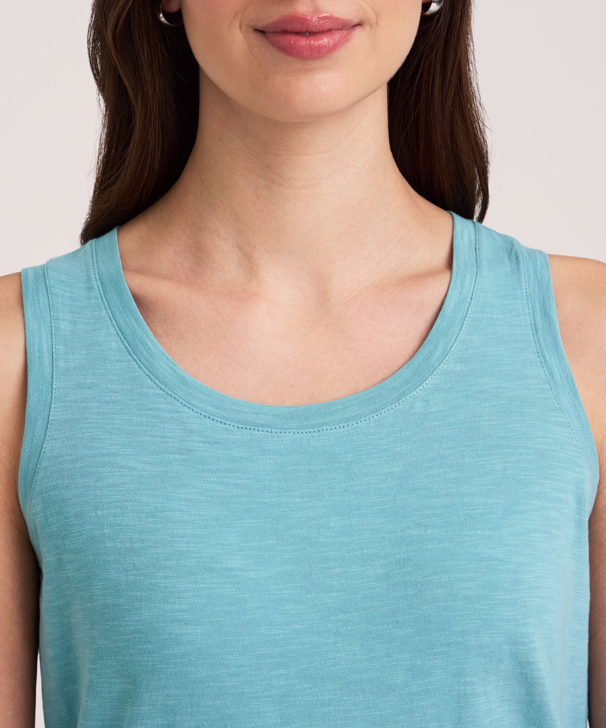 Débardeur en coton flammé à encolure ras du cou pour femmes, Denver Hayes
