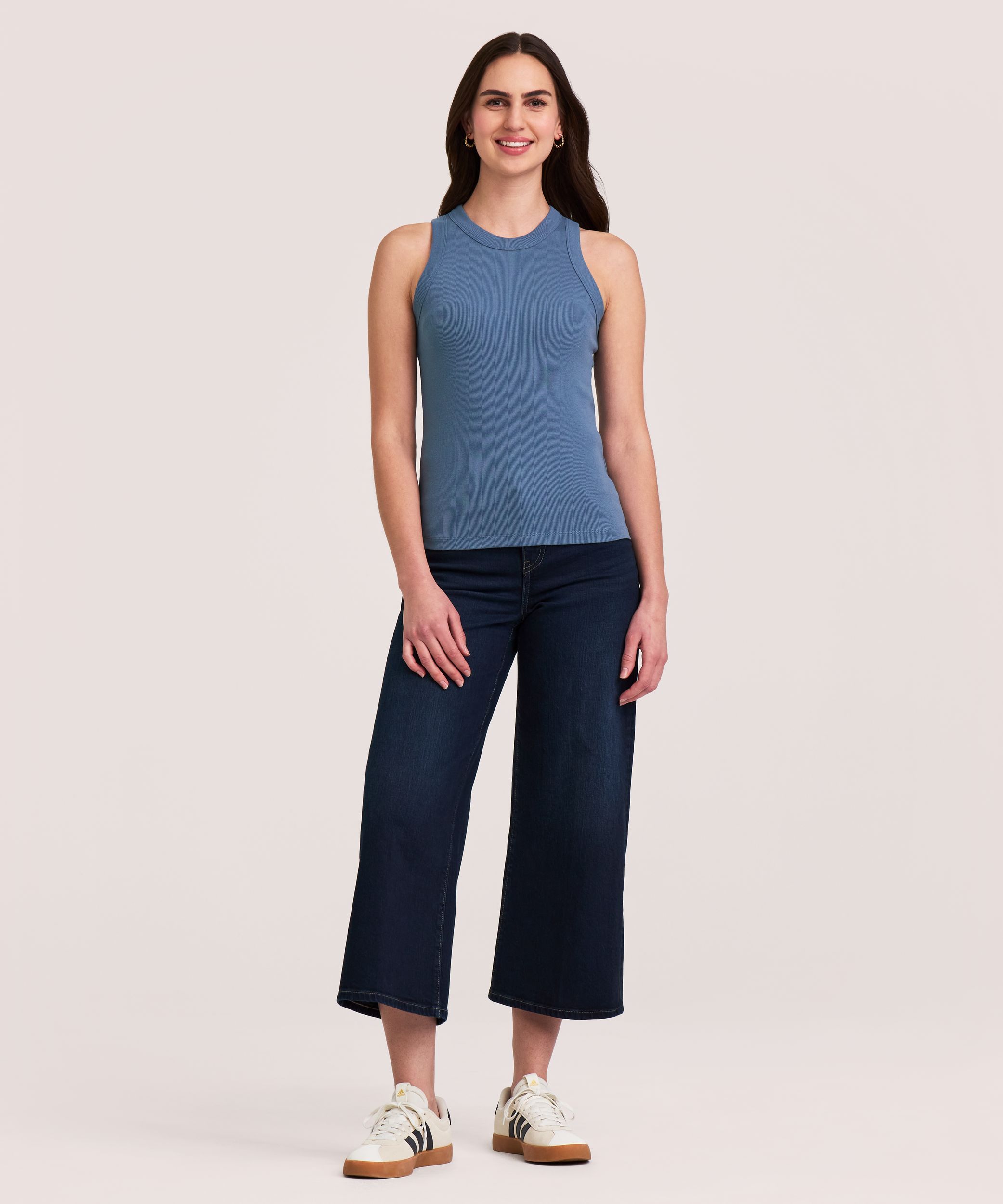 Denver Hayes Women's Semi-Fitted High Neck Rib Tank