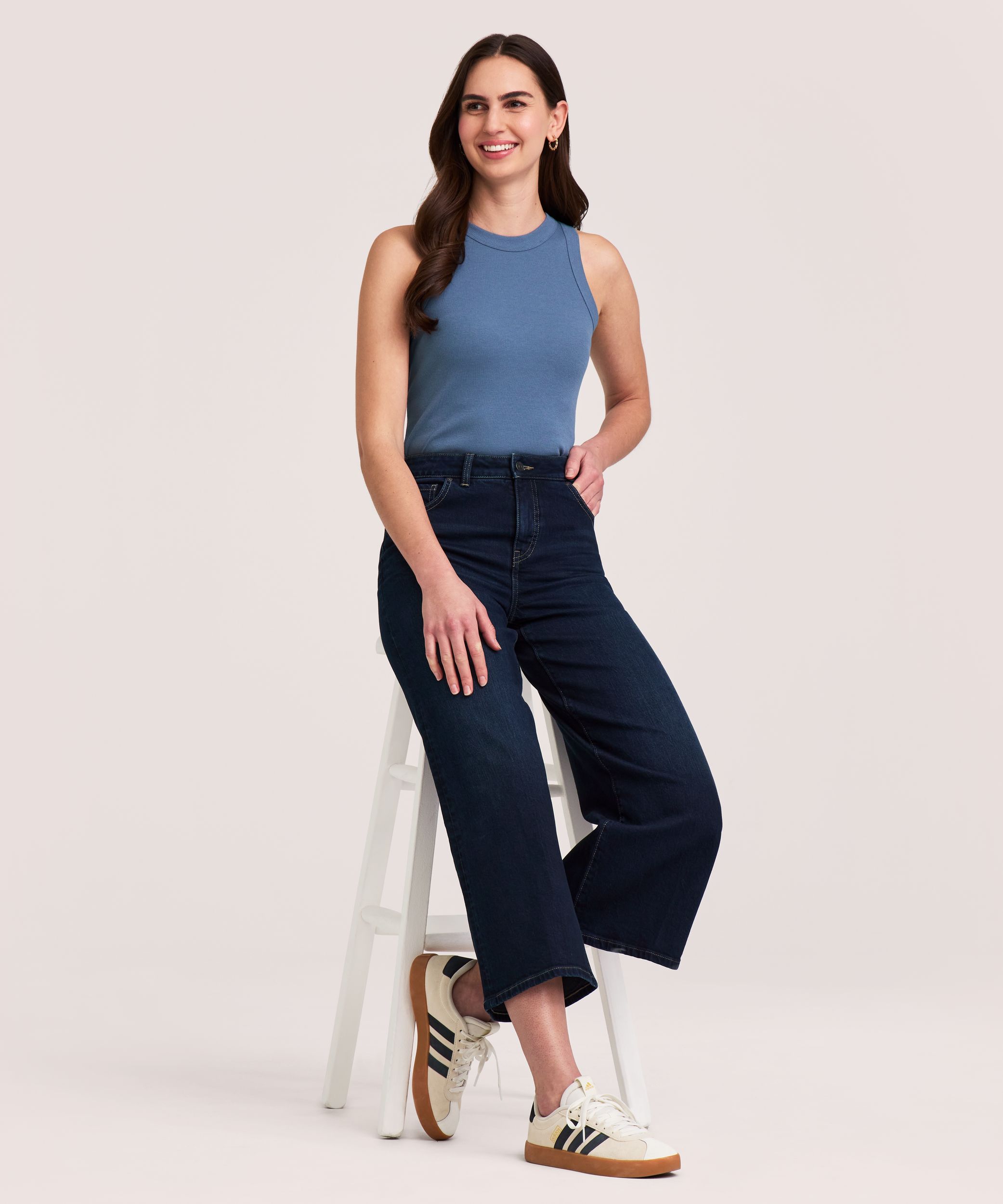 Denver Hayes Women's Semi-Fitted High Neck Rib Tank