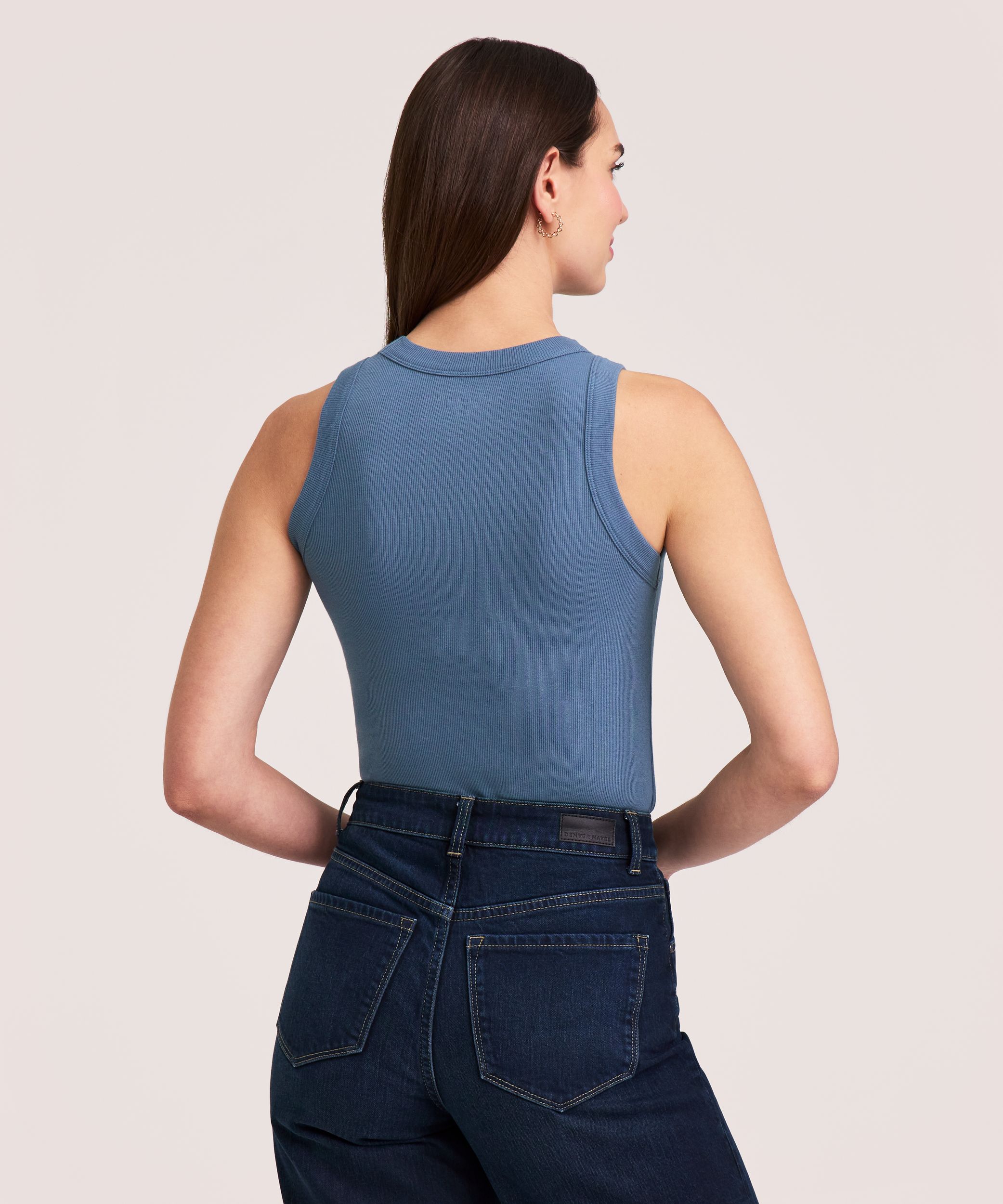 Denver Hayes Women's Semi-Fitted High Neck Rib Tank