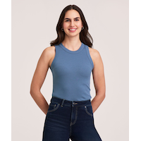 Denver Hayes Women's Semi-Fitted High Neck Rib Tank