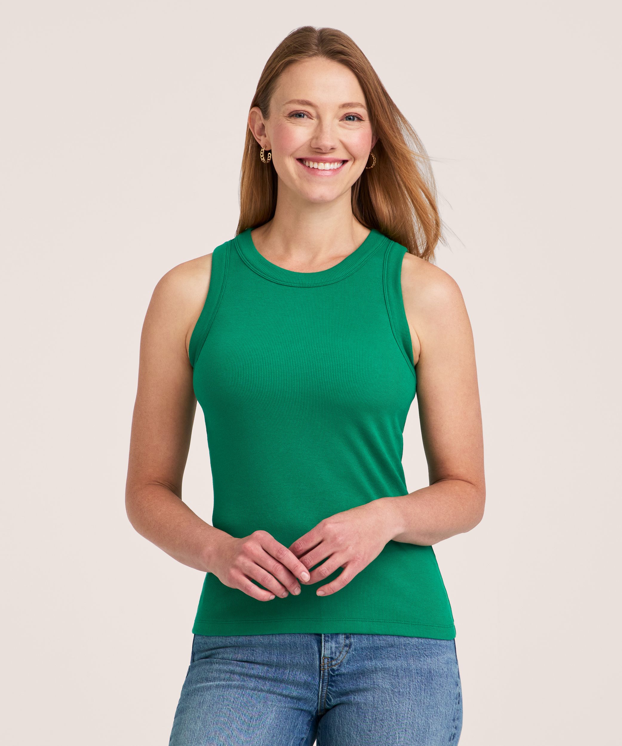 Denver Hayes Women's Semi-Fitted High Neck Rib Tank