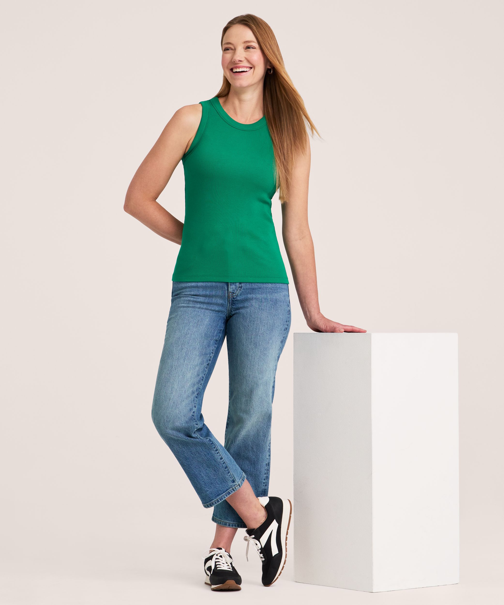 Denver Hayes Women's Semi-Fitted High Neck Rib Tank