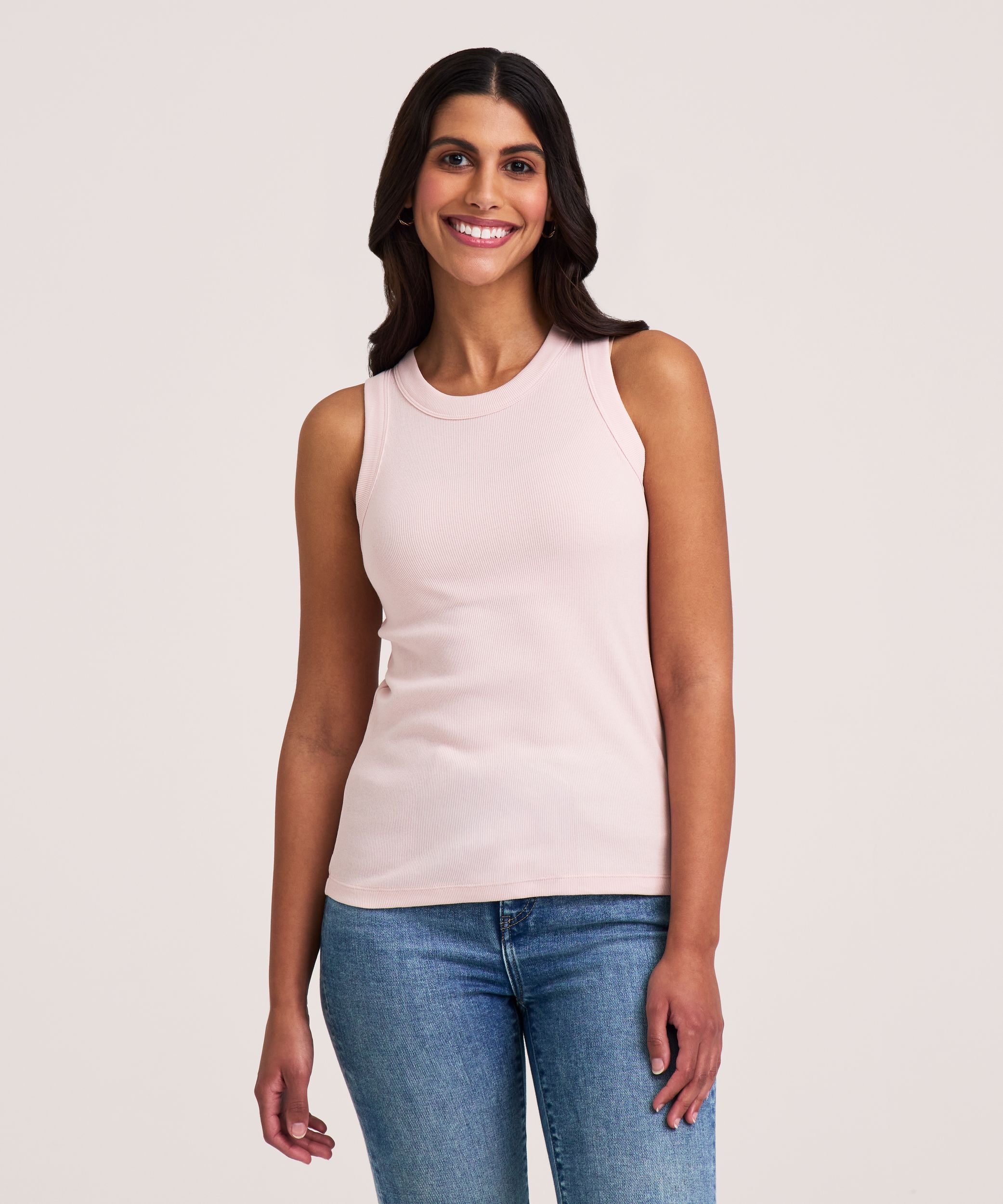 Denver Hayes Women's Semi-Fitted High Neck Rib Tank